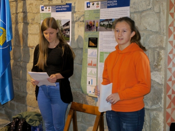 Predstavitev izsledkov učencev OŠ Podgora Kuteževo (foto: Darja Kranjc) Predstavitev izsledkov učencev OŠ Podgora Kuteževo (foto: Darja Kranjc)